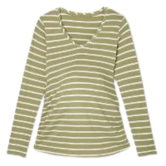 NWT Long Sleeve Scoop Neck Side Shirred Maternity T-Shirt -Ingrid & Isabel - M - Picture 7 of 7